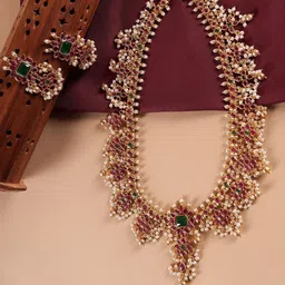 Kattam Gold-Plated Stone Studded & Beaded Jewellery Set-picture-44