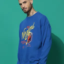 GRIFFEL Men Graphic Printed Round Neck Long Sleeves Pullover Sweatshirt image 4