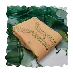 HERE&NOW Floral EmbellishedBeads And Stones Unstitched Dress Material-image-50