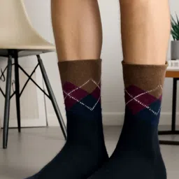 Cdeck Men Patterned Pure Wool Calf Length Socks image 4