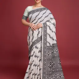Durga Textile Ethnic Motifs Zari Pure Cotton Taant Saree image 5