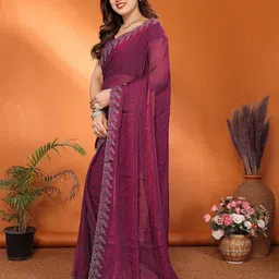 Moda Rapido Embellished Mukaish Poly Chiffon Saree image 5