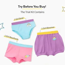 SuperBottoms Infants Pack Of 3 Assorted Basic Briefs SSU-TRIAL-KIT-GIRLS-4-6Y-3PC image 2