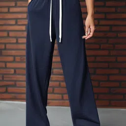 KPOP Women Relaxed Fit High-Rise Wide Leg Trousers-image-67