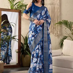 Saree mall Floral Zari Sungudi Sarees-picture-35