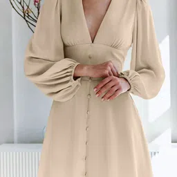 bebe Puff Sleeve Fit & Flare Dress image 2