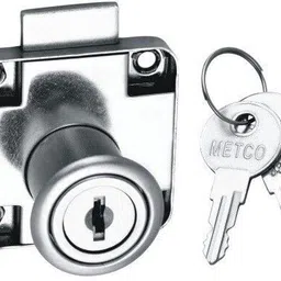 met craft Steel Metco Multipurpose Drawer Lock with 2 Reversible Key Rev-A-Lock Cabinet Security System image 2