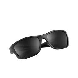 LEGEND EYEWEAR Unisex Black Lens & Black Square Sunglasses with image 3