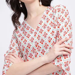 Anouk Rustic Indie Floral Printed V-Neck Kurti image 5