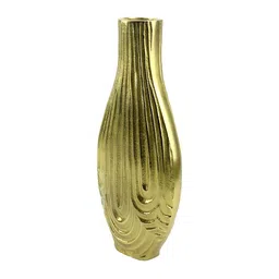 Hind Decor Yellow Textured Aluminium Flower Vase-image-33