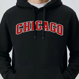 Manlino Men Typography Printed Hooded Neck Full Sleeve Ribbed Hem Sweatshirt image 3