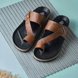 The Roadster Lifestyle Co. Men Stylish Dual Strap Buckle Design Comfort Sandals-picture-16