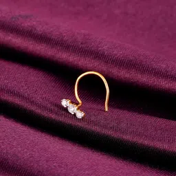 GIVA Women 14K Gold Trio Diamond Nose Pin-picture-27