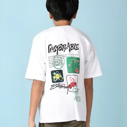 V-Mart Boys Graphic Printed Round Neck Cotton Oversized T-shirt-image-85