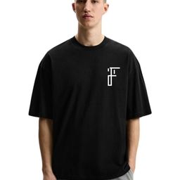 Fashnobic Men Typography Printed Round Neck Cotton Oversized T-shirt-picture-1
