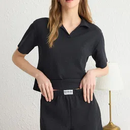 Trendyol Solid Women Night suit-picture-36