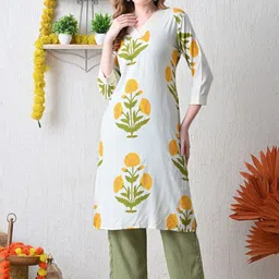 PHYSIL Women Floral Embroidered Sequinned Floral Kurta-picture-28