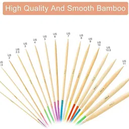 naitik creation Bamboo Circular Knitting Needles Set with Colorful Plastic Tube 2.0mm-10.0mm Hand Sewing Needle image 4