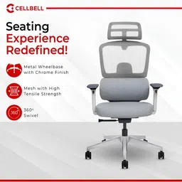 CELLBELL Grey Mesh Adjustable Office Executive Chair image 5