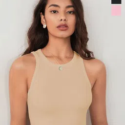 KERI PERRY Pack Of 3 Ribbed Tank Crop Top-image-9