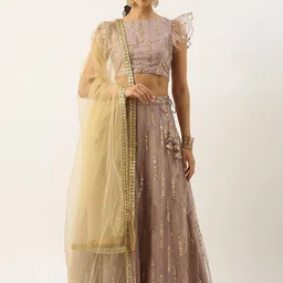 Ethnovog Embellished Sequinned Semi-Stitched Lehenga & Unstitched Blouse With Dupatta-picture-28