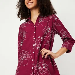 max Women Floral Print Cotton Shirt Style Top-picture-39