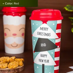 The Zappy Box Red & Green Christmas BPA Free Sipper Water Bottle image 4