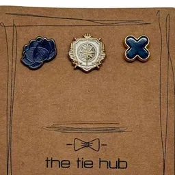 The Tie Hub Blue Plated Brass Brooch image 2