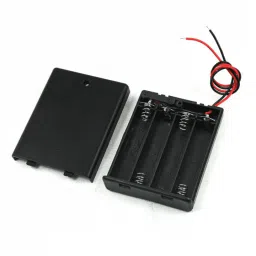 4 x 1.5V AA battery holder with cover and On/Off Switch image 1