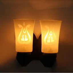 1ST TIME White & Black Printed Wood Frustum Shaped Wall Lamp image 4