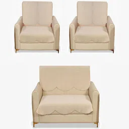 Fashion Throw Beige Velvet Sofa Cover-image-96