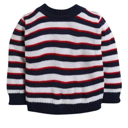 Little Angels Girls Striped Woollen Pullover-picture-22