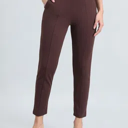 Go Colors Women Slim Fit Pleated Regular Trousers-picture-24