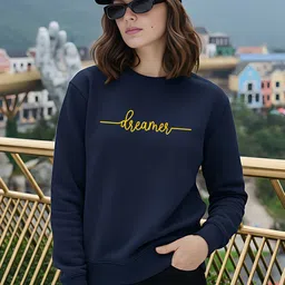 Moda Rapido Women Printed Round Neck Regular Fit Long Sleeve Sweatshirt-picture-41