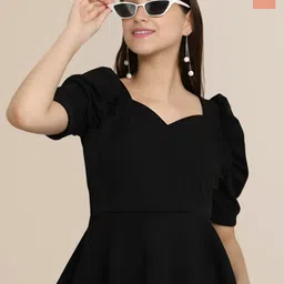 Mast & Harbour Pack of 2 Solid Puff Sleeves Top-picture-30