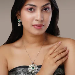 Opal Touch Brass Cubic Zirconia Jewellery set image 3