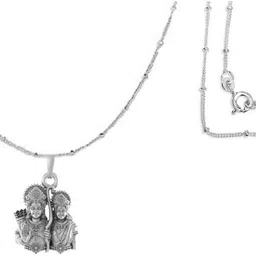 akshat sapphire Sterling Silver (92.5% Purity) God Shri Ram Sita Ji Ball Chain Pendant Sterling Silver Pendant Set-picture-31