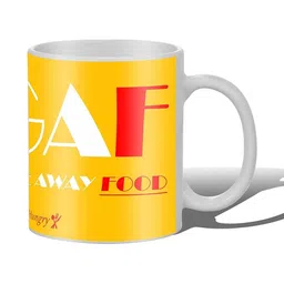 Get Fatang Set of 2 Yellow Printed Ceramic Glossy Cups and Mugs image 3