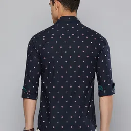 Mufti Slim Fit Geometric Printed Pure Cotton Casual Shirt image 5