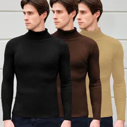 Genzy Men 3 High Neck Pockets Slim Fit T-shirt-picture-34