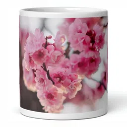 Mr UVD White & Pink Floral Printed Ceramic Glossy Mug - 350 ml image 4