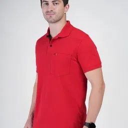 Polo Plus Men Polo Collar Bio Finish Pockets T-shirt image 4