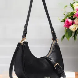 Exotic Women Solid Half Moon Sling Bag image 5