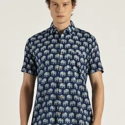 Patrah Men Spread Collar Conversational Printed Cotton Relaxed Fit Casual Shirt-picture-30