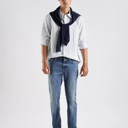 Calvin Klein Jeans Men Relaxed Fit Vertical Striped Spread Collar Casual Shirt image 5