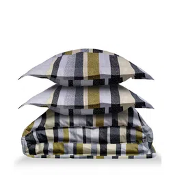 LABHAM Yellow & Purple Geometric 180 TC King Bedsheet with 2 Pillow Covers image 4