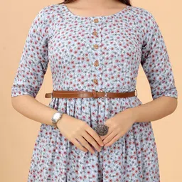 Moda Rapido Women's Floral Print Crepe Fit & Flare Midi Dress image 3