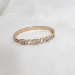Piu Jewels Rose Gold-Plated Stainless Steel Cubic Zirconia Bangle-Style Bracelet-picture-35