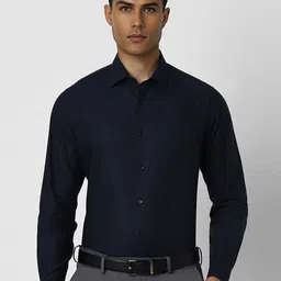 Van Heusen Men Spread Collar Micro Disty Printed Cotton Slim Fit Formal Shirt-image-53