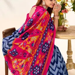 looknbook art LOOKNBOOK Geometric Print Tussar Saree With Blouse Piece image 2